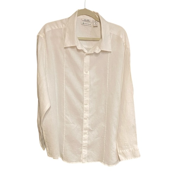 Cubavwra White Long Sleeve Button Down 100% Linen Shirt Size  2X - Picture 1 of 8